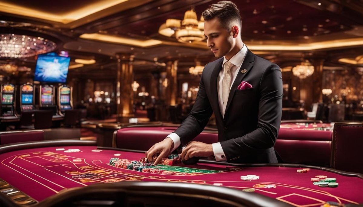 Dealer cantik Live Casino SAR188 memandu meja roulette secara live streaming dengan antarmuka interaktif